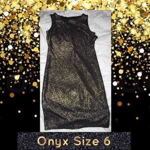 🆕 🖤 Onyx 🖤 Black and Gold SPARKLE Dress NWT